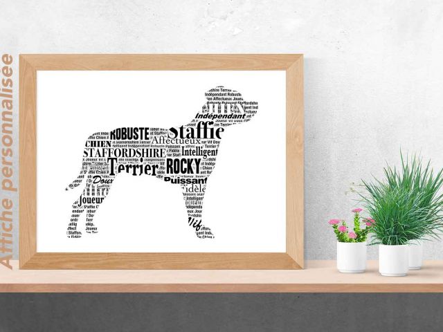 Image Staffie Staffordshire Bull Terrier typographique